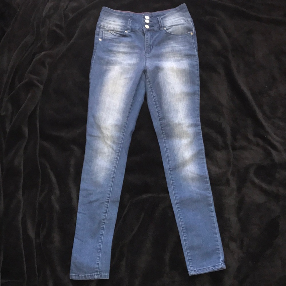 YMI highwaist skinny blue jeans sz 9